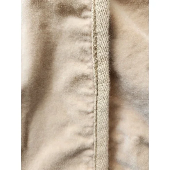 Massimo Dutti Womens Velour Jacket S Cream Military Long Sleeve Collared Lined - Picture 11 of 16